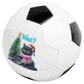 Funny Christmas Cat Was mit Baumsticker Fußball (Dreiviertel)