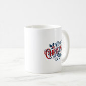 Funny Christmas Cat Was mit Baumsticker Kaffeetasse (VorderseiteRechts)