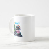 Funny Christmas Cat Was mit Baumsticker Kaffeetasse (Vorderseite Links)