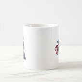 Funny Christmas Cat Was mit Baumsticker Kaffeetasse (Mittel)