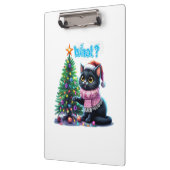 Funny Christmas Cat Was mit Baumsticker Klemmbrett (Links)