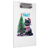 Funny Christmas Cat Was mit Baumsticker Klemmbrett (Rechts)