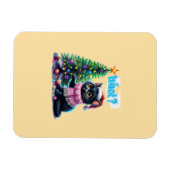 Funny Christmas Cat Was mit Baumsticker Magnet (Horizontal)