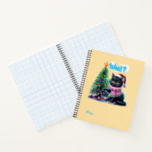 Funny Christmas Cat Was mit Baumsticker Notizblock (Innenseite)