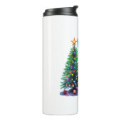 Funny Christmas Cat Was mit Baumsticker Thermosbecher (Nach links gedreht)