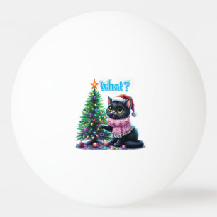 Funny Christmas Cat Was mit Baumsticker Tischtennisball