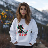 Funny Christmas Cat Was Sweatshirt