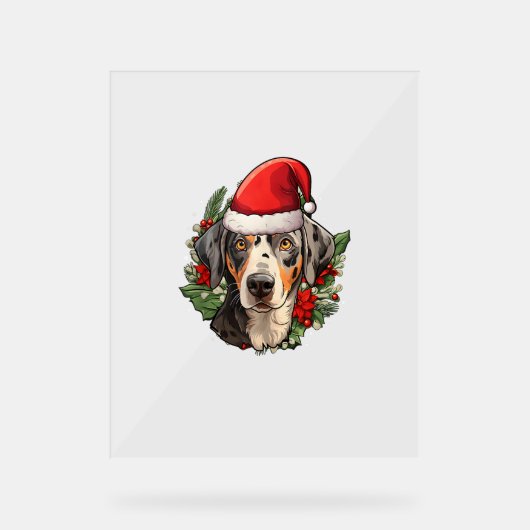 Funny Christmas Catahoula Leopard Dog Acrylschild (Vorderseite)