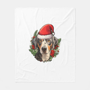 Funny Christmas Catahoula Leopard Dog Fleecedecke