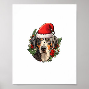 Funny Christmas Catahoula Leopard Dog Poster