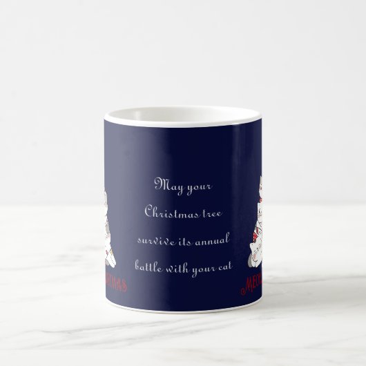 Funny Christmas Cats Cats Lover Navy Blue Tasse (Mittel)