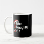 Funny Christmas Checked List Nice Naughty 6 7 Meme Kaffeetasse (Links)