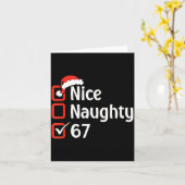 Funny Christmas Checked List Nice Naughty 6 7 Meme Karte (Gelbe Blume)