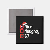Funny Christmas Checked List Nice Naughty 6 7 Meme Magnet (Vorderseite/Rückseite)