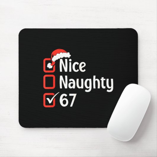 Funny Christmas Checked List Nice Naughty 6 7 Meme Mousepad (Mit Mouse)