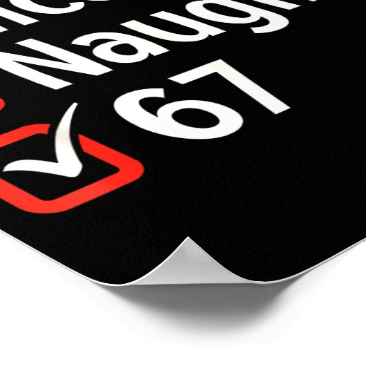 Funny Christmas Checked List Nice Naughty 6 7 Meme Poster (Ecke)