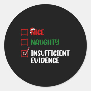 Funny Christmas Checklist Nice Naughty Insulin Runder Aufkleber