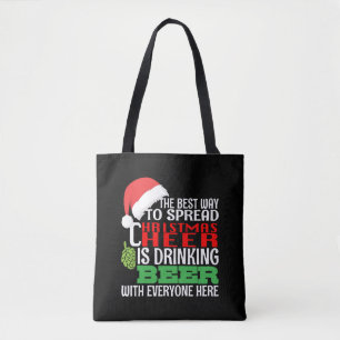 Funny Christmas Cheer Beer Drink Holiday Spirit Tasche