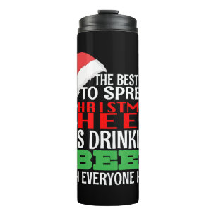 Funny Christmas Cheer Beer Drink Holiday Spirit Thermosbecher