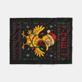 Funny Christmas Chicken F-caw-f Rooster Meme Humor Fleecedecke (Vorderseite (Horizontal))