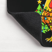 Funny Christmas Chicken Lights Santa Hat F-caw-f Mousepad (Ecke)