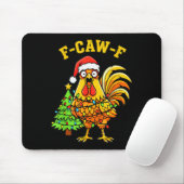 Funny Christmas Chicken Lights Santa Hat F-caw-f Mousepad (Mit Mouse)
