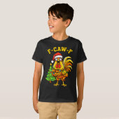 Funny Christmas Chicken Lights Santa Hat F-caw-f  T-Shirt (Vorne ganz)