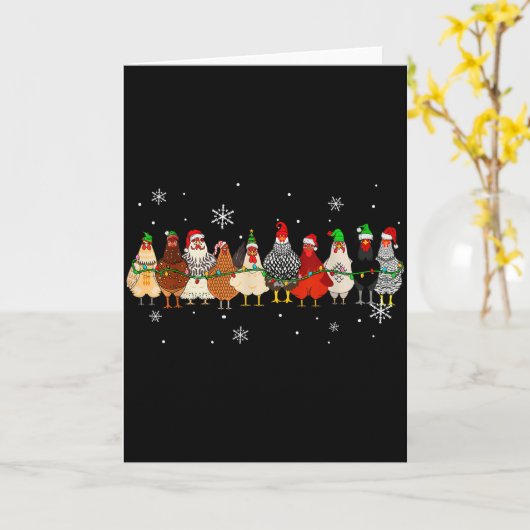 Funny Christmas Chickens Xmas Chicken Farm Animals Karte (Gelbe Blume)