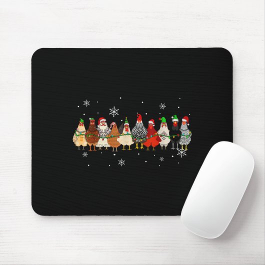 Funny Christmas Chickens Xmas Chicken Farm Animals Mousepad (Mit Mouse)