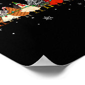 Funny Christmas Chickens Xmas Chicken Farm Animals Poster (Ecke)