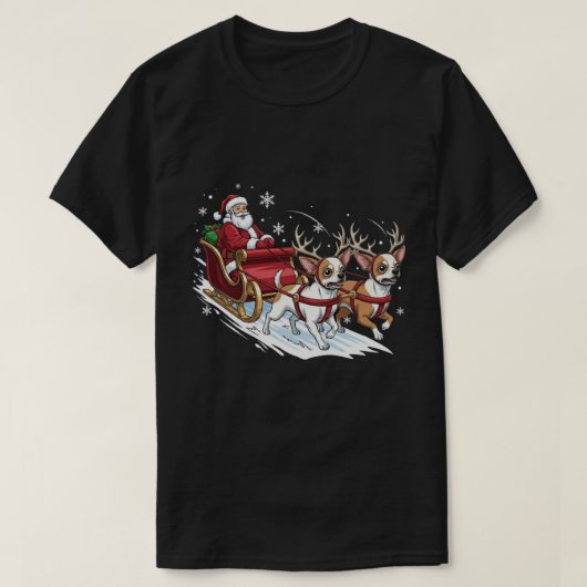 Funny Christmas Chihuahua Dogs Lover Xmas T-Shirt (Design vorne)