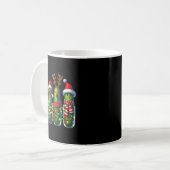 Funny Christmas Ckle Lights Cactus Family Holiday Kaffeetasse (Vorderseite Links)