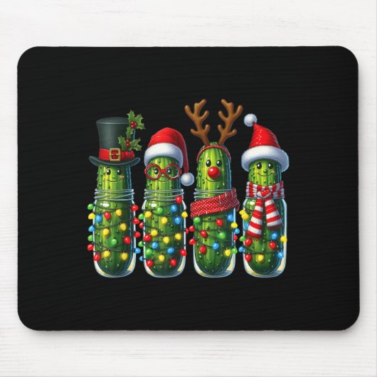 Funny Christmas Ckle Lights Cactus Family Holiday Mousepad (Vorne)