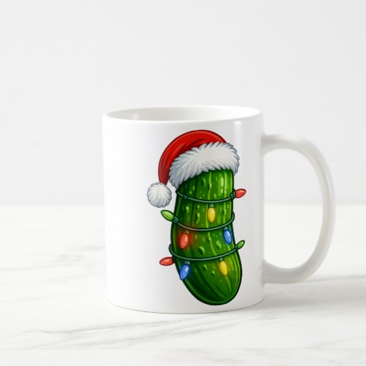 Funny Christmas Ckle Santa Hat Holiday Lights Gift Kaffeetasse (Rechts)