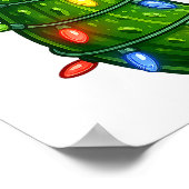 Funny Christmas Ckle Santa Hat Holiday Lights Gift Poster (Ecke)