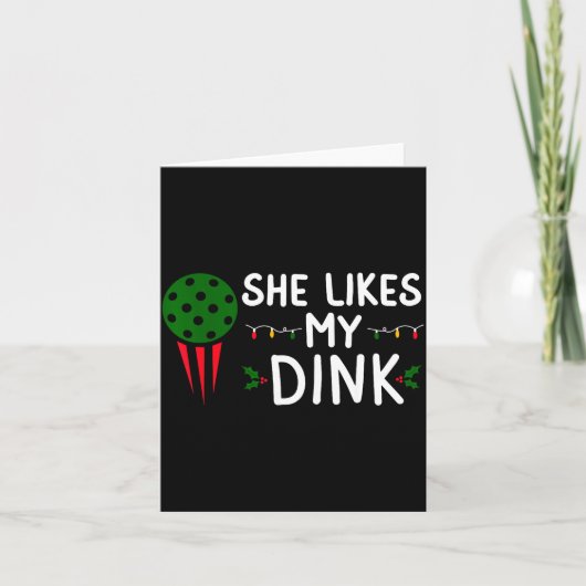 Funny Christmas Ckleball She Likes My Drink Outfit Karte (Vorderseite)