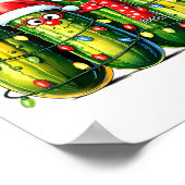 Funny Christmas Ckles Santa Claus Hat Xmas Lights Poster (Ecke)