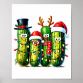 Funny Christmas Ckles Santa Claus Hat Xmas Lights Poster (Vorne)