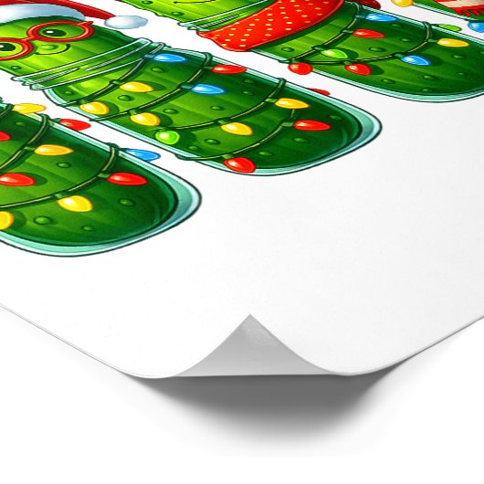 Funny Christmas Ckles With Santa Hats And Lights  Poster (Ecke)