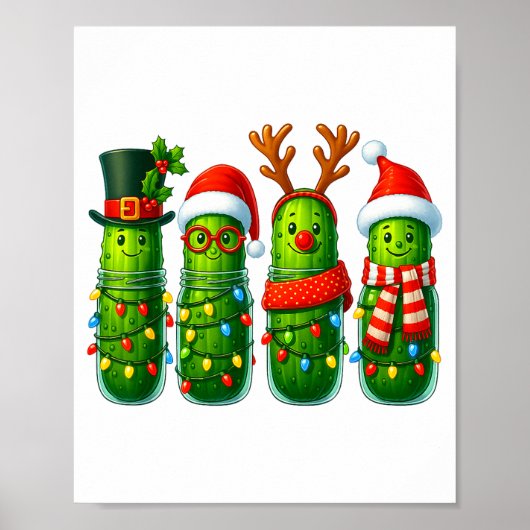 Funny Christmas Ckles With Santa Hats And Lights  Poster (Vorne)