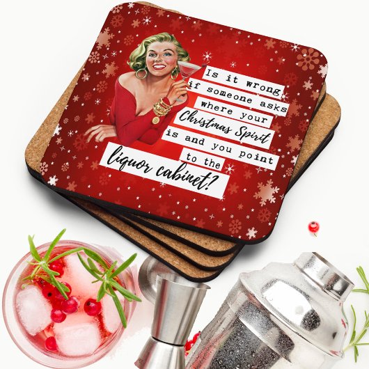 Funny Christmas Coaster Best Friend Liquor Cabinet Getränkeuntersetzer