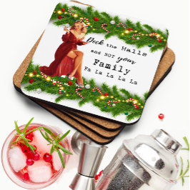 Funny Christmas Coaster Retro Best Friend Deck Getränkeuntersetzer