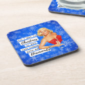 Funny Christmas Coaster Retro Best Friend Diamonds Getränkeuntersetzer (Linke Seite)