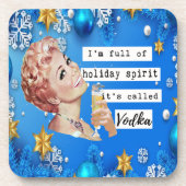 Funny Christmas Coaster Retro Best Friend Spirit Getränkeuntersetzer (Vorderseite)