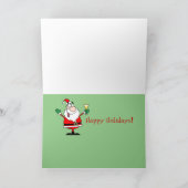 Funny Christmas Cocktail Santa Martini Joy Modern Karte (Innenseite)