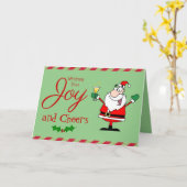 Funny Christmas Cocktail Santa Martini Joy Modern Karte (Gelbe Blume)