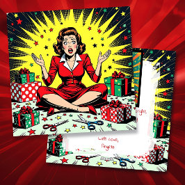 Funny Christmas, Coffee and Panic Retro Humorous Feiertagskarte