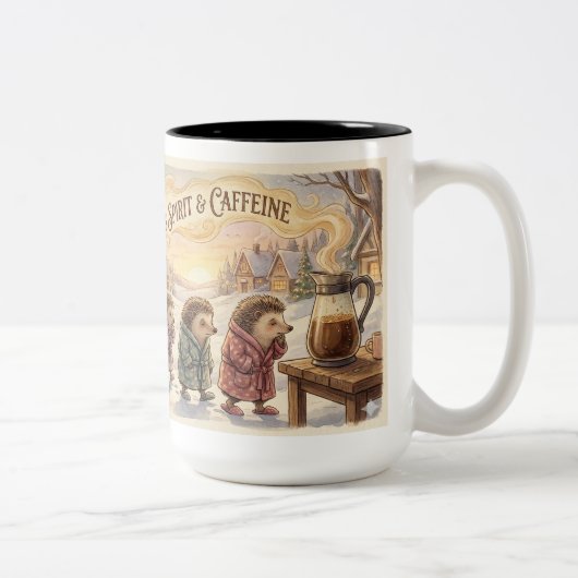 Funny Christmas Coffee Mug – Powered by Christmas Zweifarbige Tasse (Rechts)