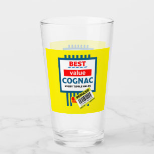 Funny Christmas Cognac Label Glas