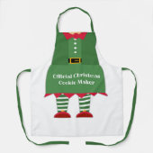 Funny Christmas Cookie Maker Elf Green Red Schürze (Vorderseite)
